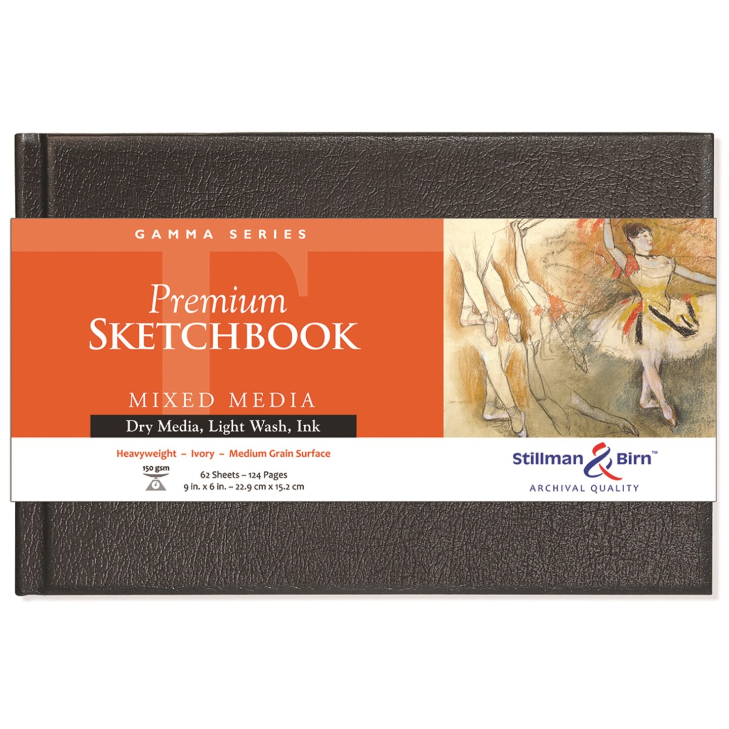 Stillman &#x26; Birn Gamma Series Hardbound Sketchbook, 9&#x22; x 6&#x22;, 150 GSM (Heavyweight), Ivory Paper, Medium Grain Surface