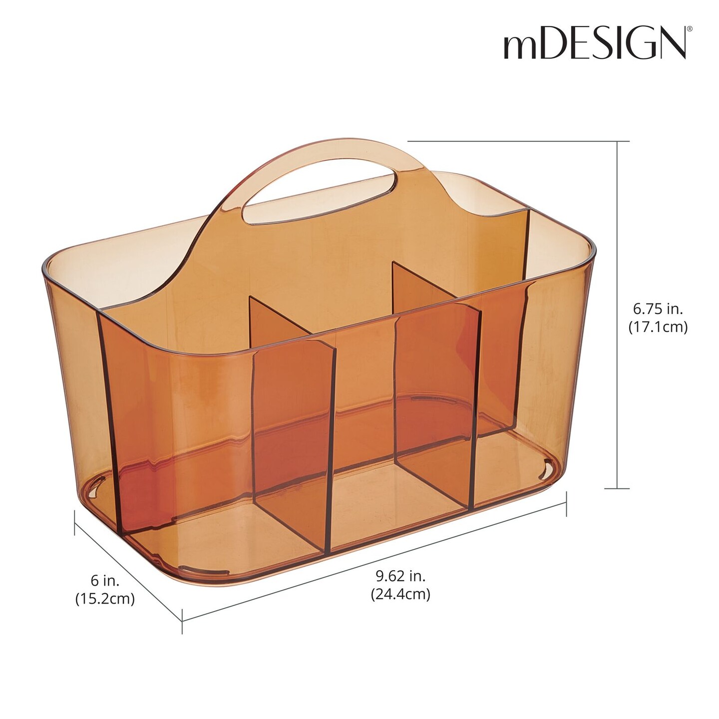 mDesign Plastic Storage Caddy Tote for Sewing & Craft Supplies, Small