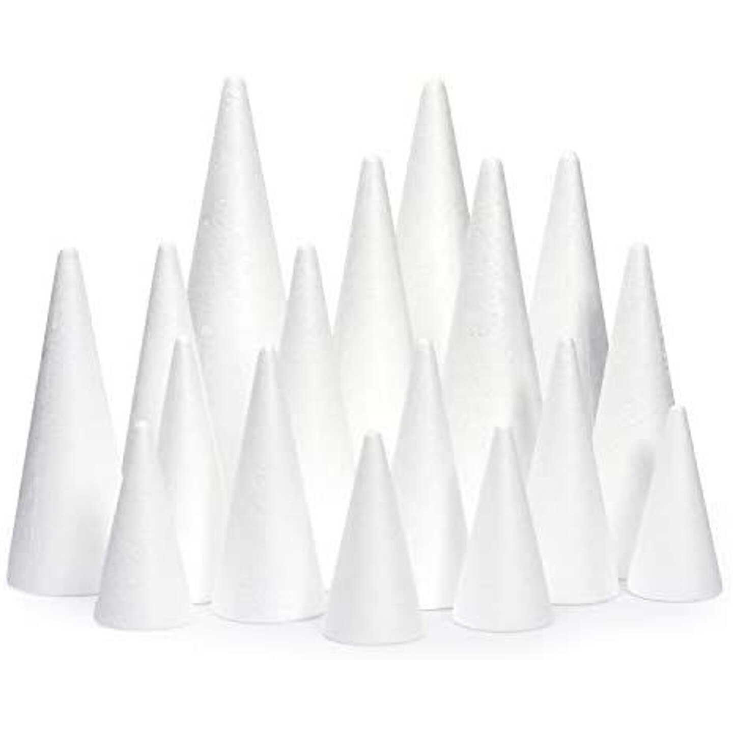 4 Pack Craft Foam - Foam Cones for Crafts, Trees, Holiday Gnomes
