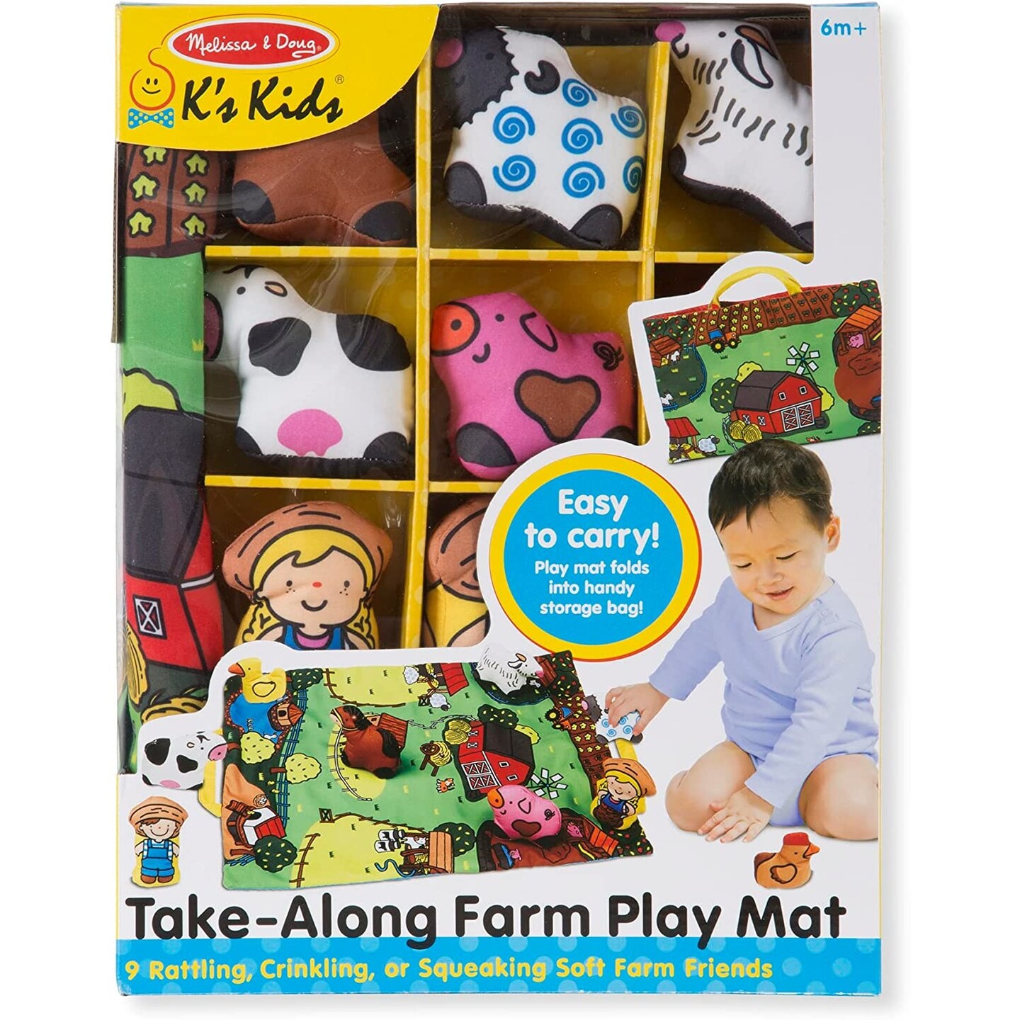 Melissa &#x26; Doug Take-Along Farm Baby and Toddler Play Mat With Animals