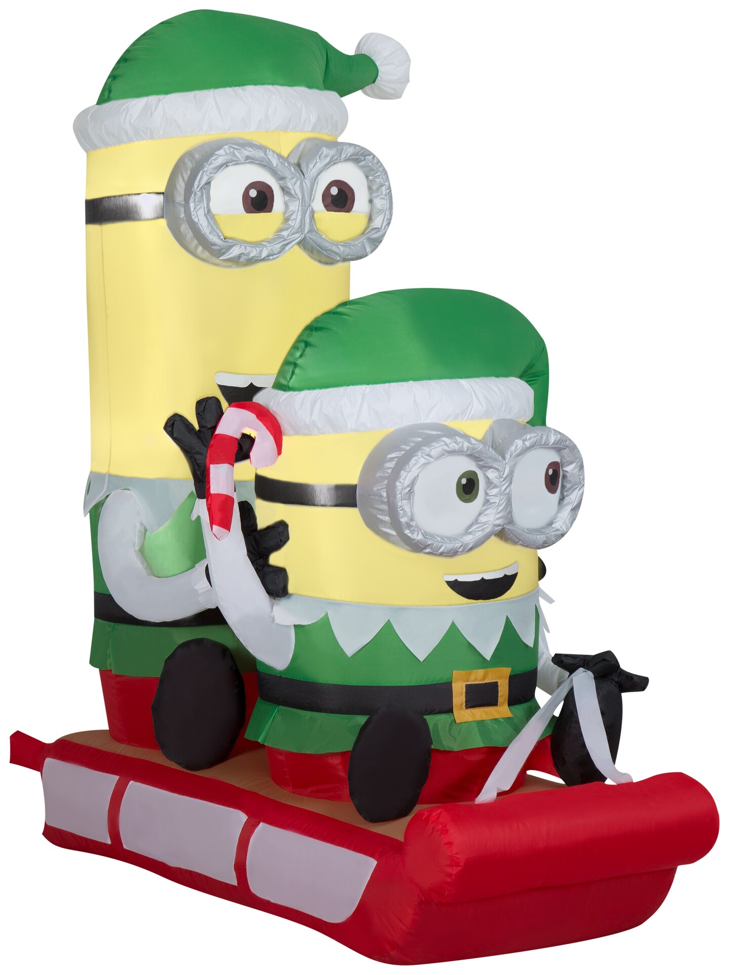 5' Gemmy AIrblown Inflatable Christmas Minions On Sled Scene 117237