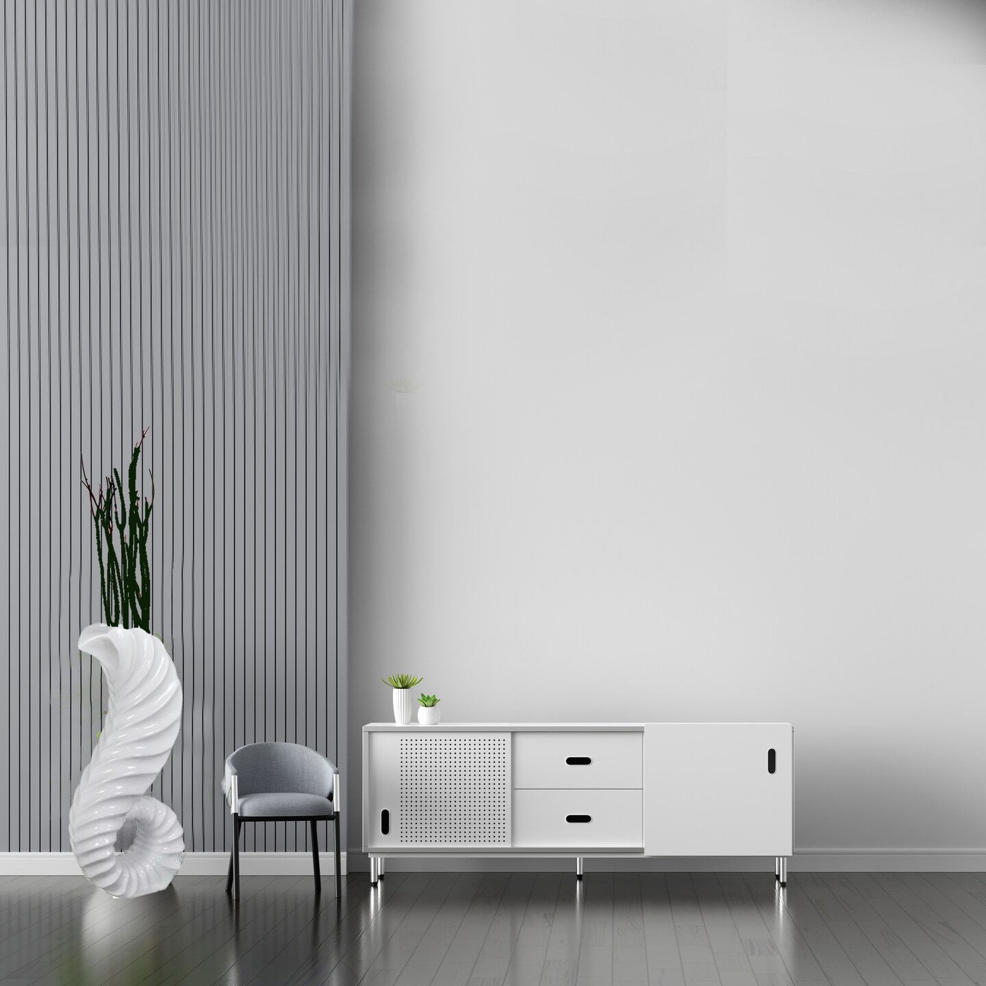 Tall Floor Vase for Home Decor, White Horn Floor Vase, 32-Inch-High Unique Decorative Vase Flower Holder, a great addition to your home Interior Decoration