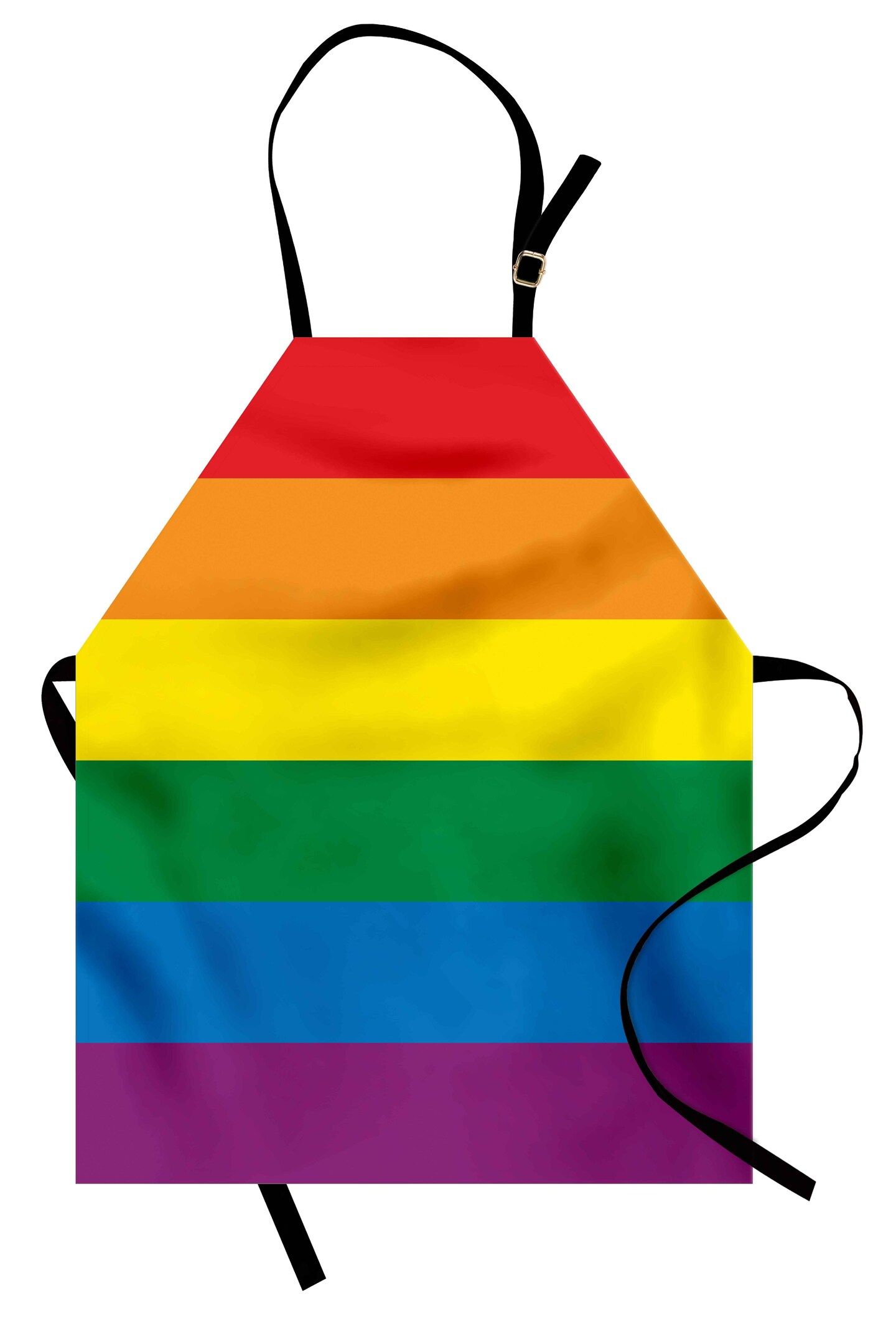 Ambesonne Pride Apron, Horizontal Rainbow Colored Flag of Gay Parade Freedom Equality Love Passion Theme, Unisex Kitchen Bib with Adjustable Neck for Cooking Gardening, Adult Size, Multicolor
