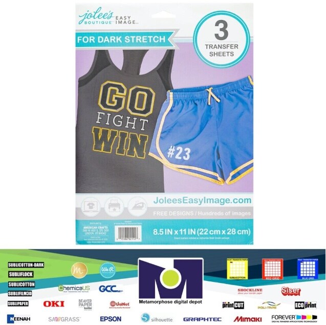 Jolee's Easy Image Transfer Sheets 8.5"X11" 3/Pkg For Stretchy Dark 56400039