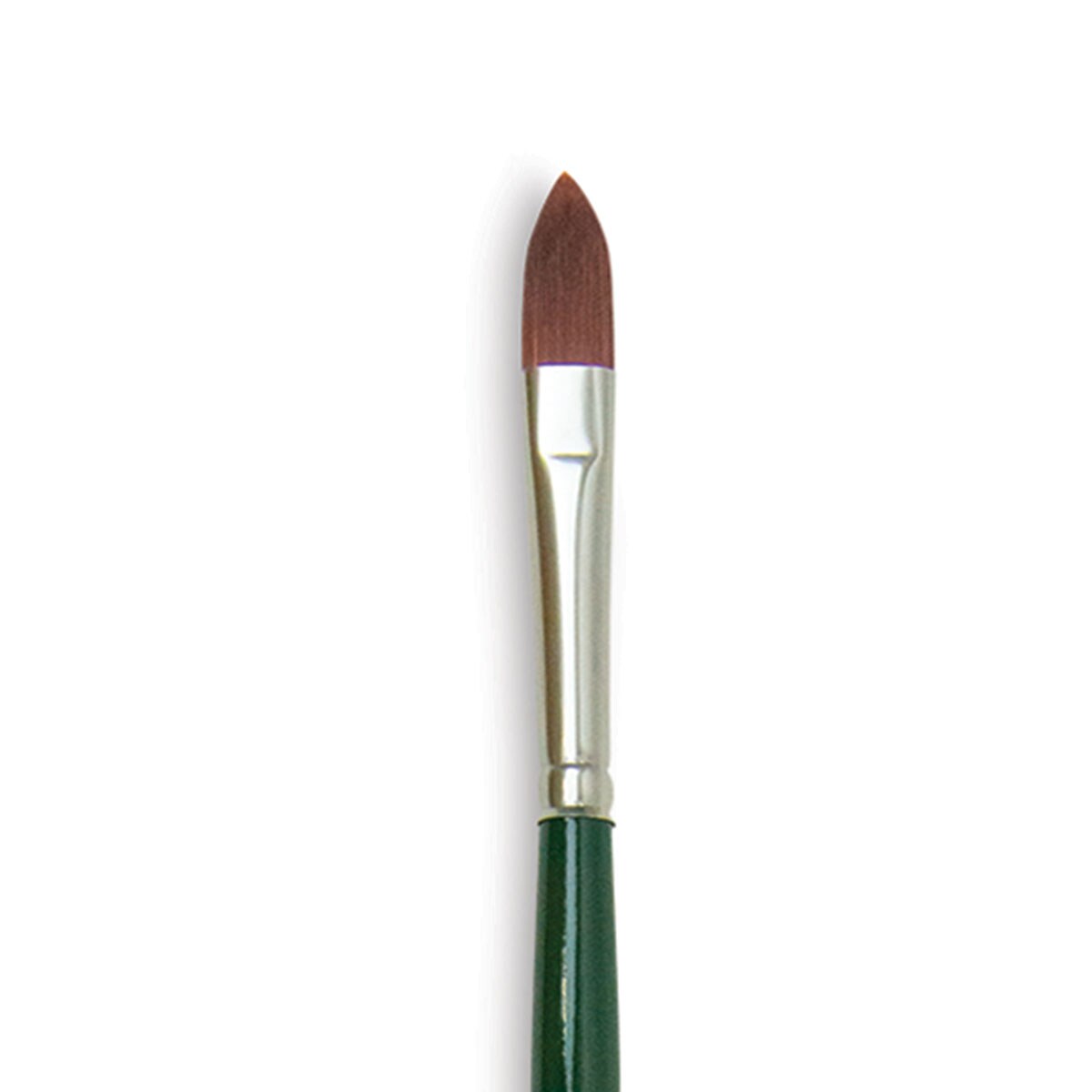 Silver Brush Ruby Satin Synthetic Brush - Cat&#x27;s Tongue, Size 4, Long Handle