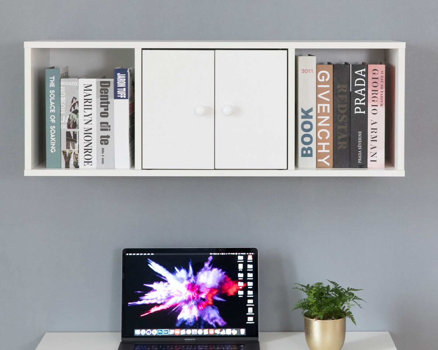 Wall Mounted Computer Cabinet Floating Hutch