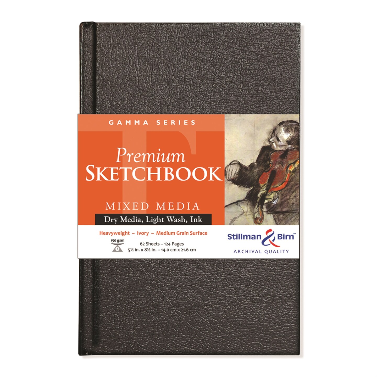 Stillman & Birn Gamma Series Hardbound Sketchbook, 5.5 x 8.5, 150 GSM  (Heavyweight), Ivory Paper, Medium Grain Surface