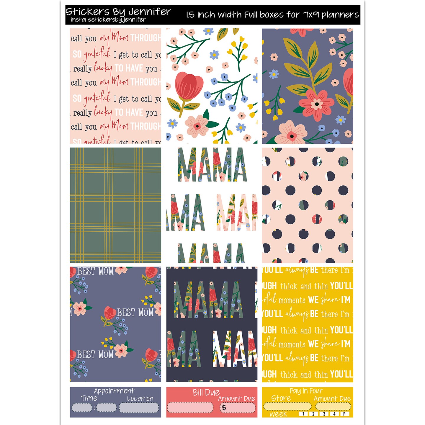 Mother's Day Full Box Planner Stickers Scrapbooking Kids DIY Arts Crafting