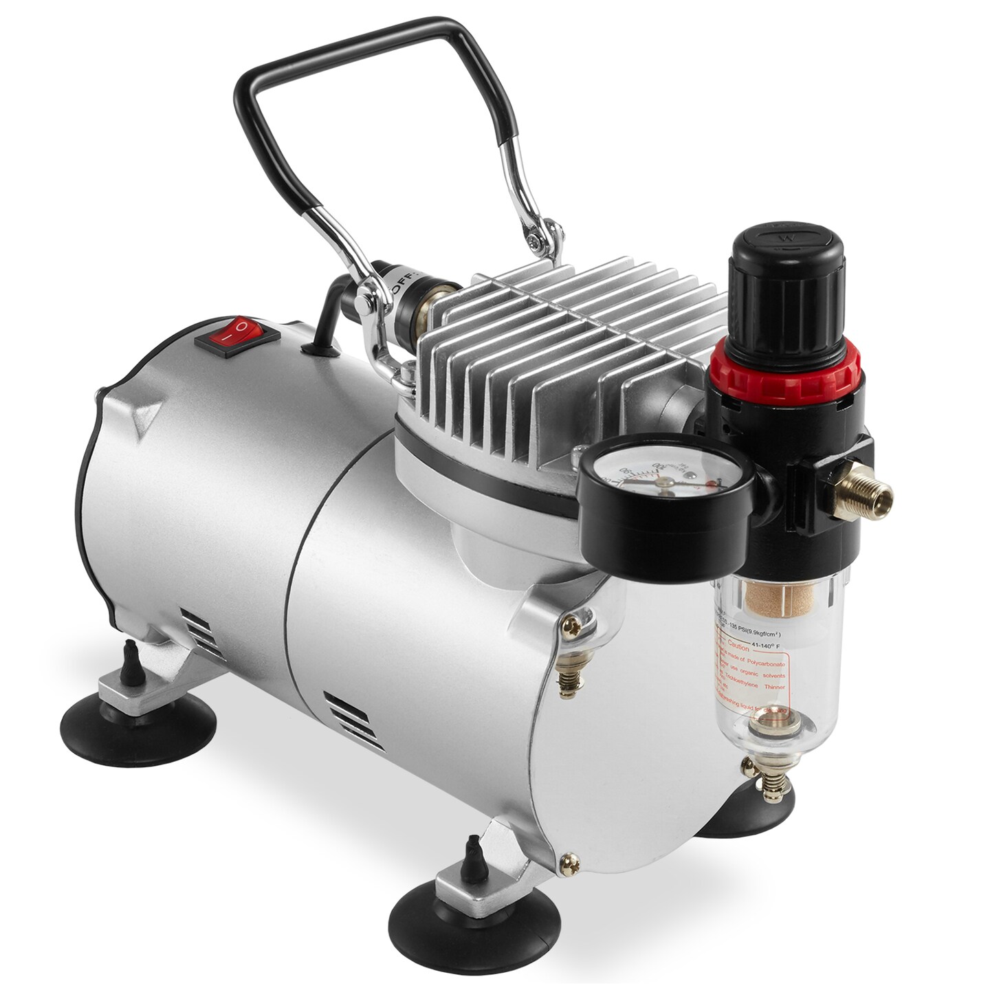 PointZero Multi-purpose 3 Airbrush Kit w/ Compressor and Createx Colors Set of 6 Paints