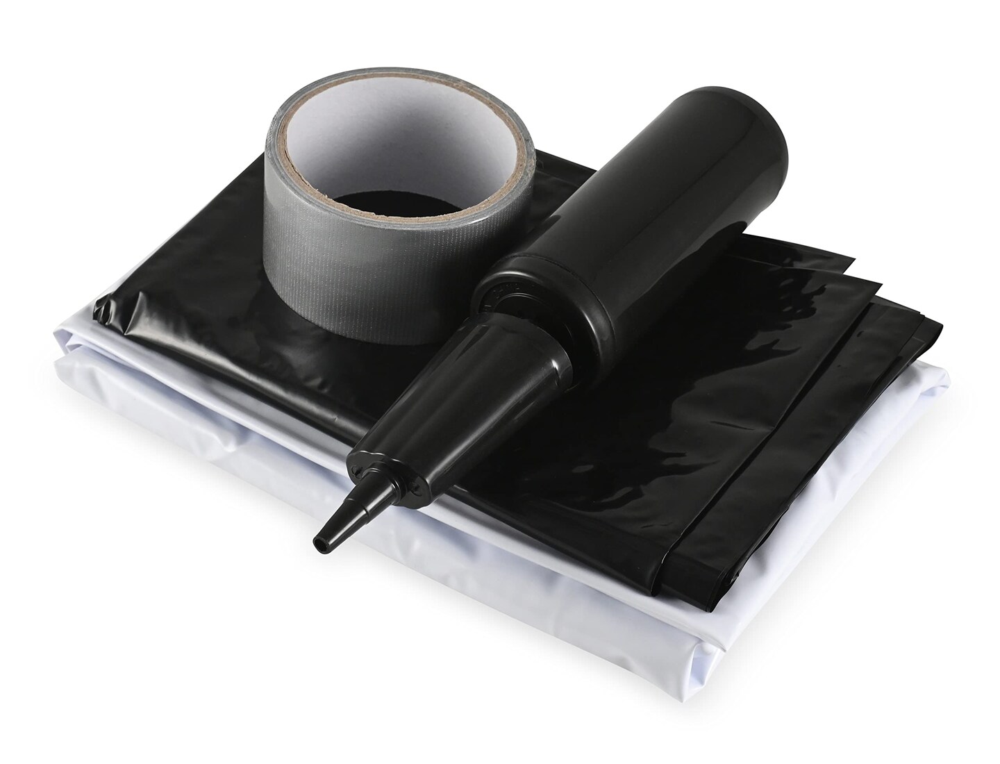 Skeleteen Dead Body Bag Decoration – Inflatable Dummy Crime Scene Fake Corpse Figure in Garbage Bag with Duct Tape Scary Outdoor Party Prop Haunted Decorations - Pump Included