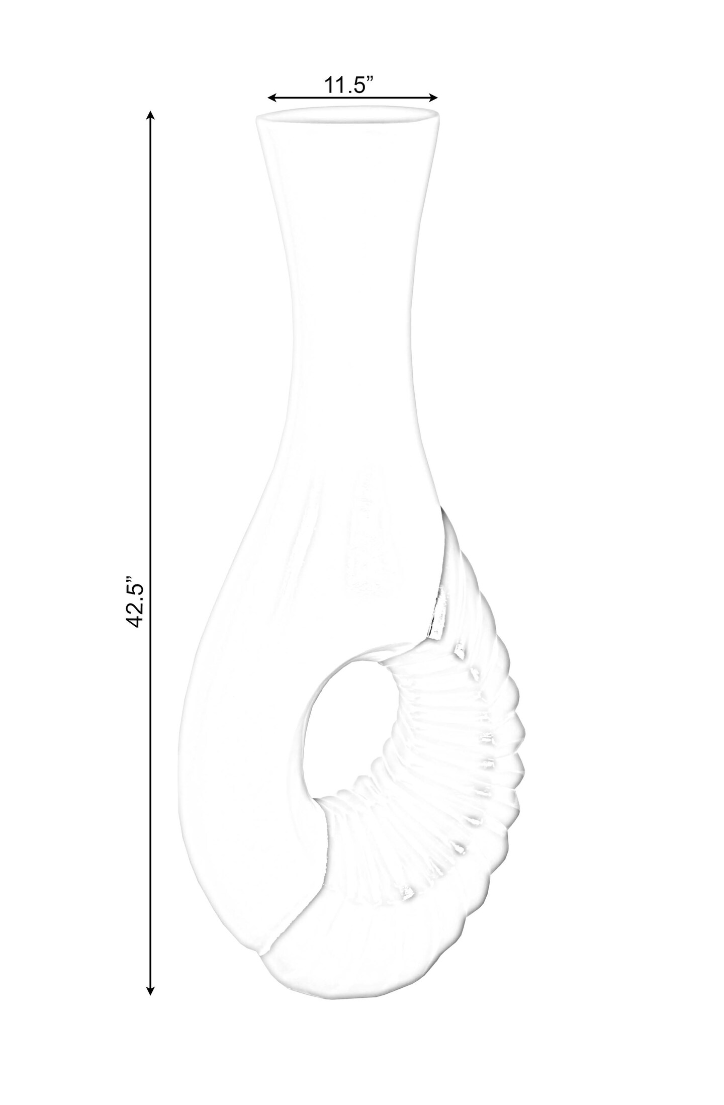 Modern Black and White Large Floor Vase - 43 Inch Tall, Contemporary Home Decor, Minimalist Design, Elegant Room Accent, Statement Piece, Sleek Floor Decoration, Fill with Dried Branches or Flowers