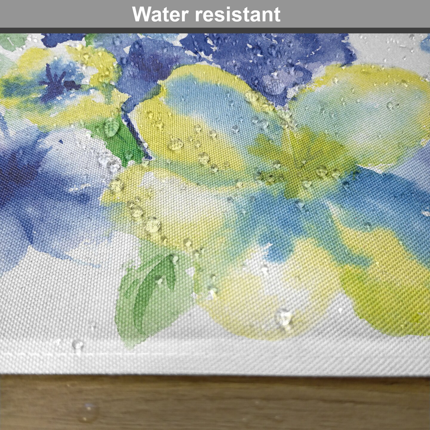 Ambesonne Yellow and Blue Place Mats Set of 4, Spring Flower Watercolor Flourishing Vibrant Blooms Design, Washable Fabric Placemats for Dining Table, Standard Size, Lime Green Royal Blue
