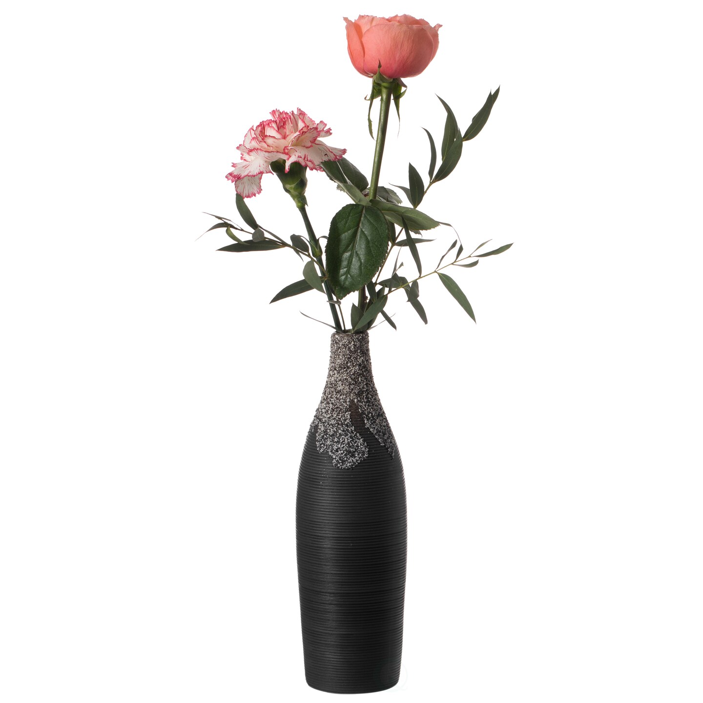 Modern Decorative Ceramic Table Vase Ripped Design Bottle Shape Flower Holder