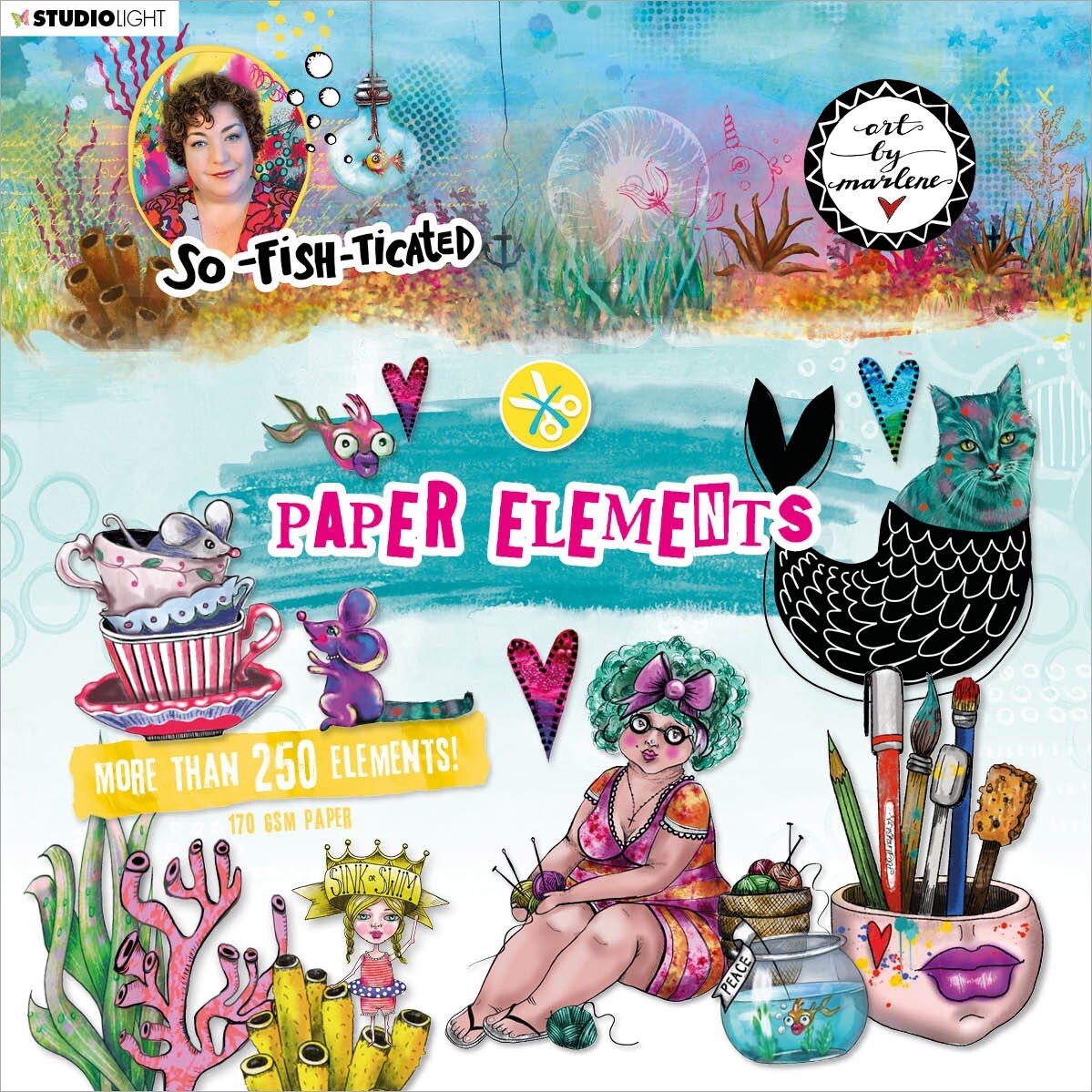 Art By Marlene So-Fish-Ticated Clear Stamps – Tampons Transparents Mermaids Sirènes