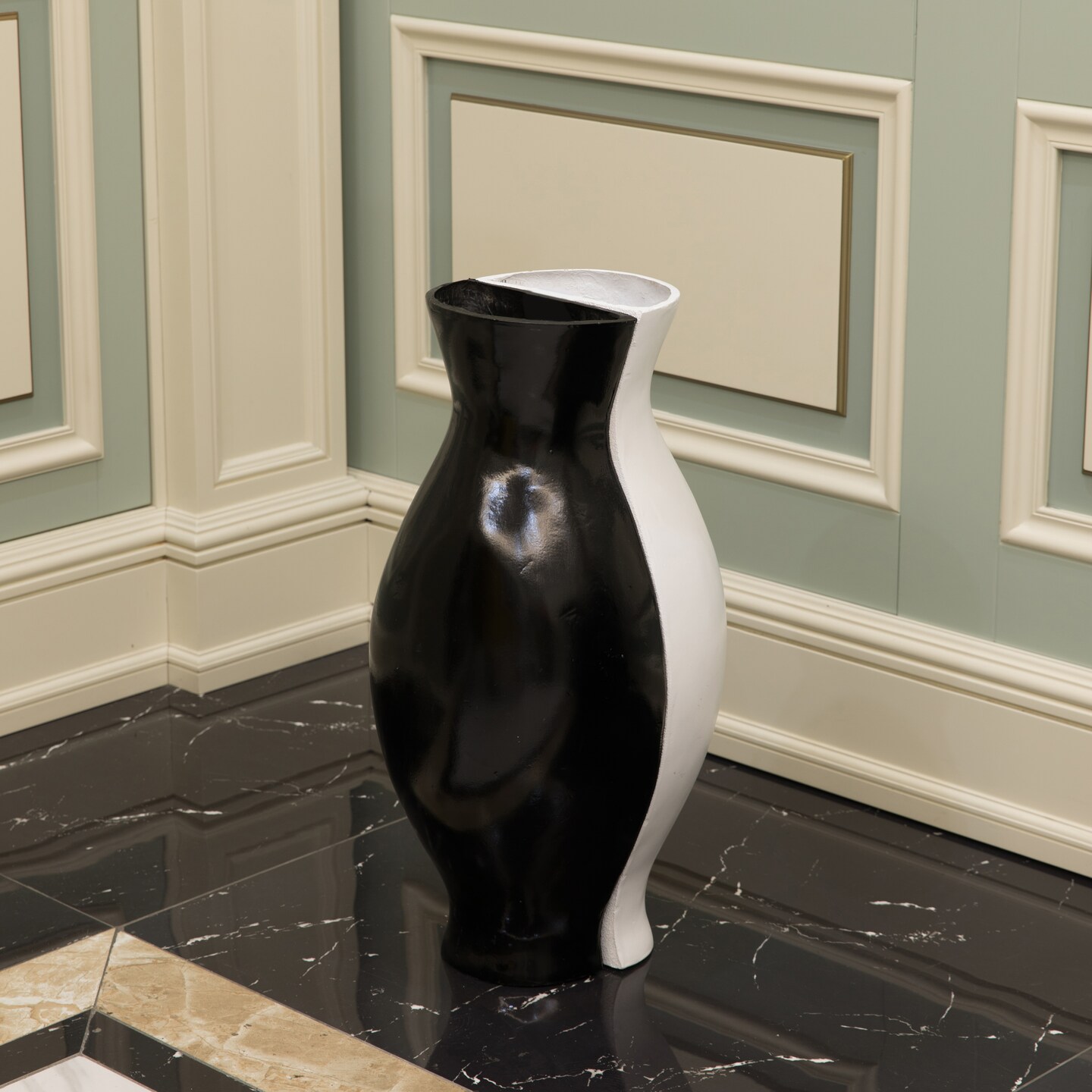 Tall Narrow Vase, Sleek Split Vase, Modern Floor Vase, Decorative Gift, Vase for Interior Design, 24.5 Inch Vase for Wedding Dinner Table Party Living Room Office Bedroom