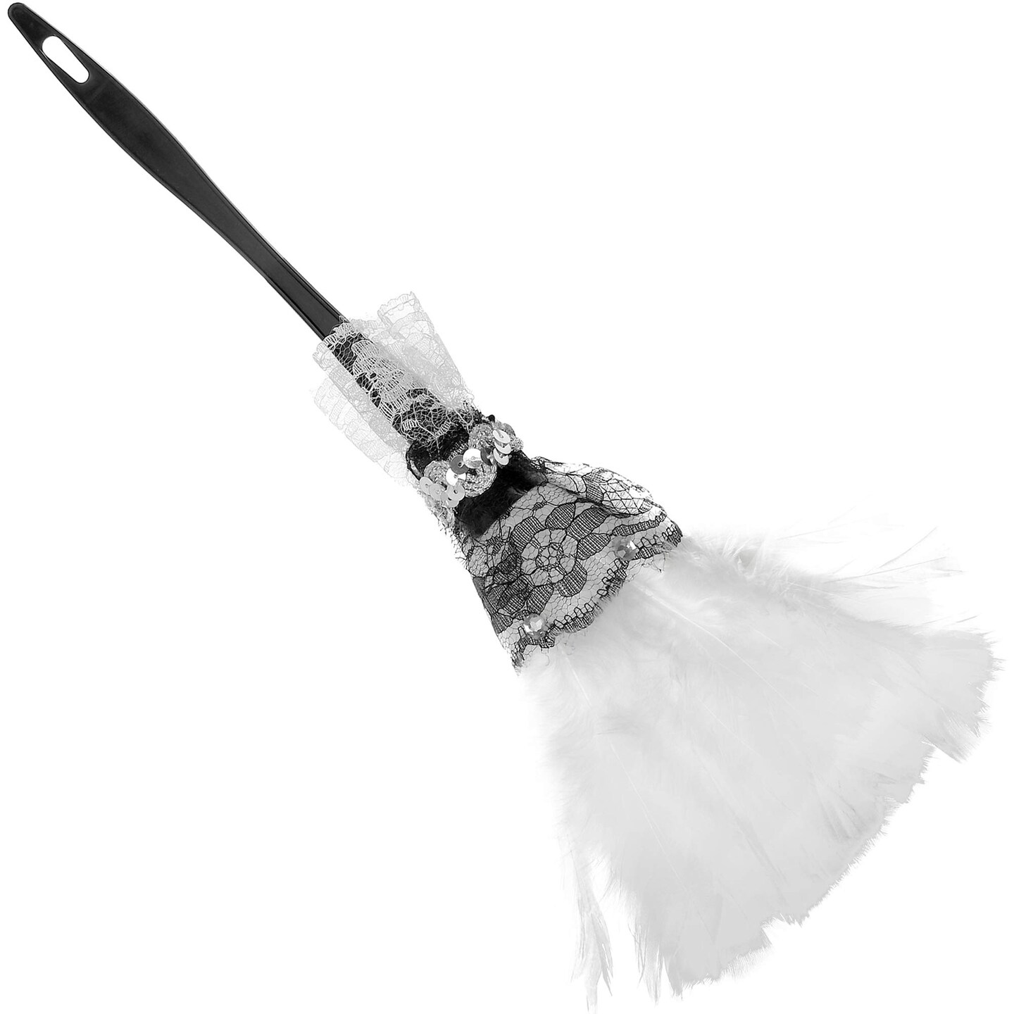 Feather Duster Maid Accessory - Soft White Cleaning Feather Dust Broom ...