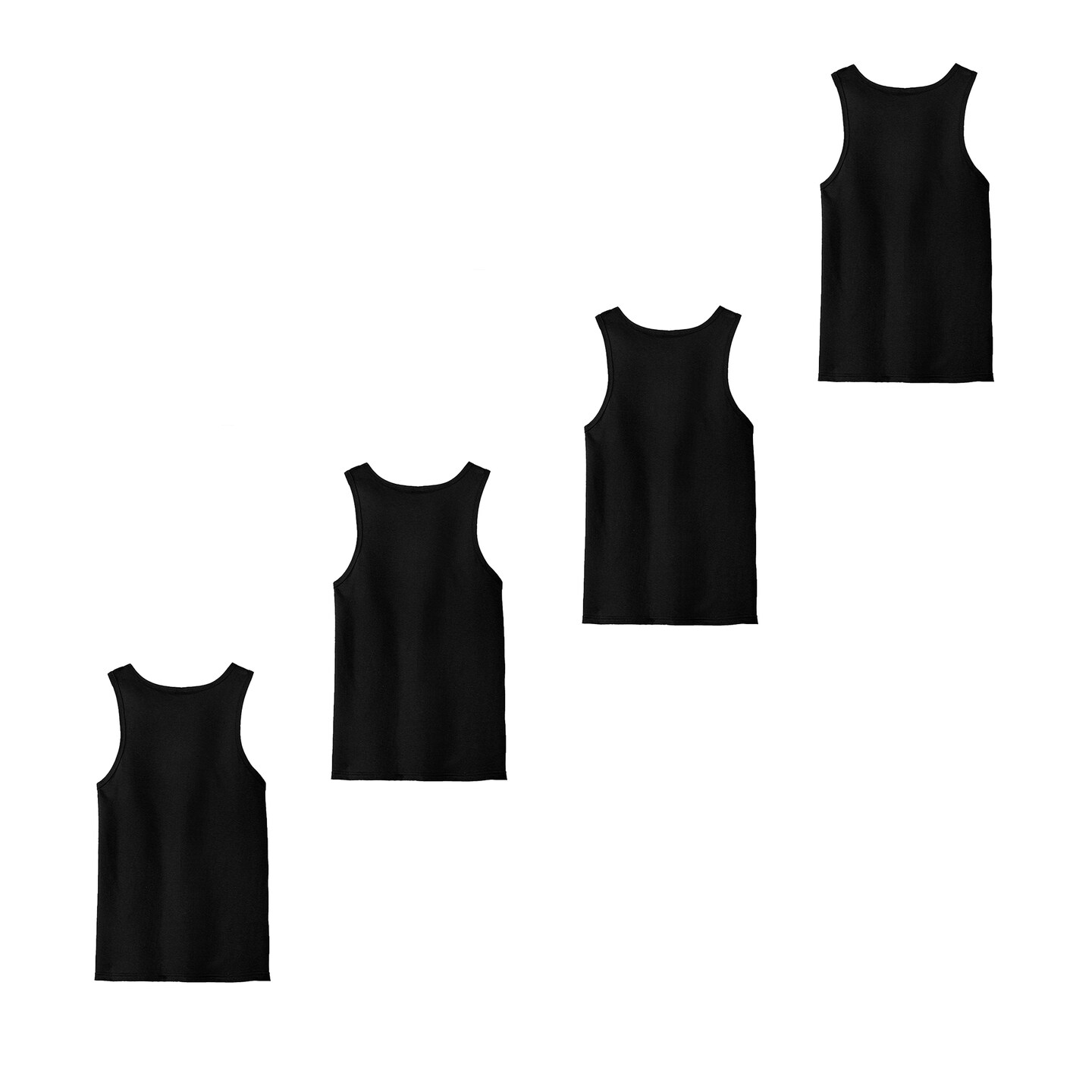 Men's Multi-Pack Cotton Square Neck Tank Top T-shirt | RADYAN