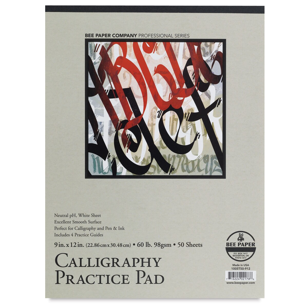 Bee Paper Aquabee Calligraphy Practice Pad - 9&#x22; x 12&#x22;, 50 Sheets