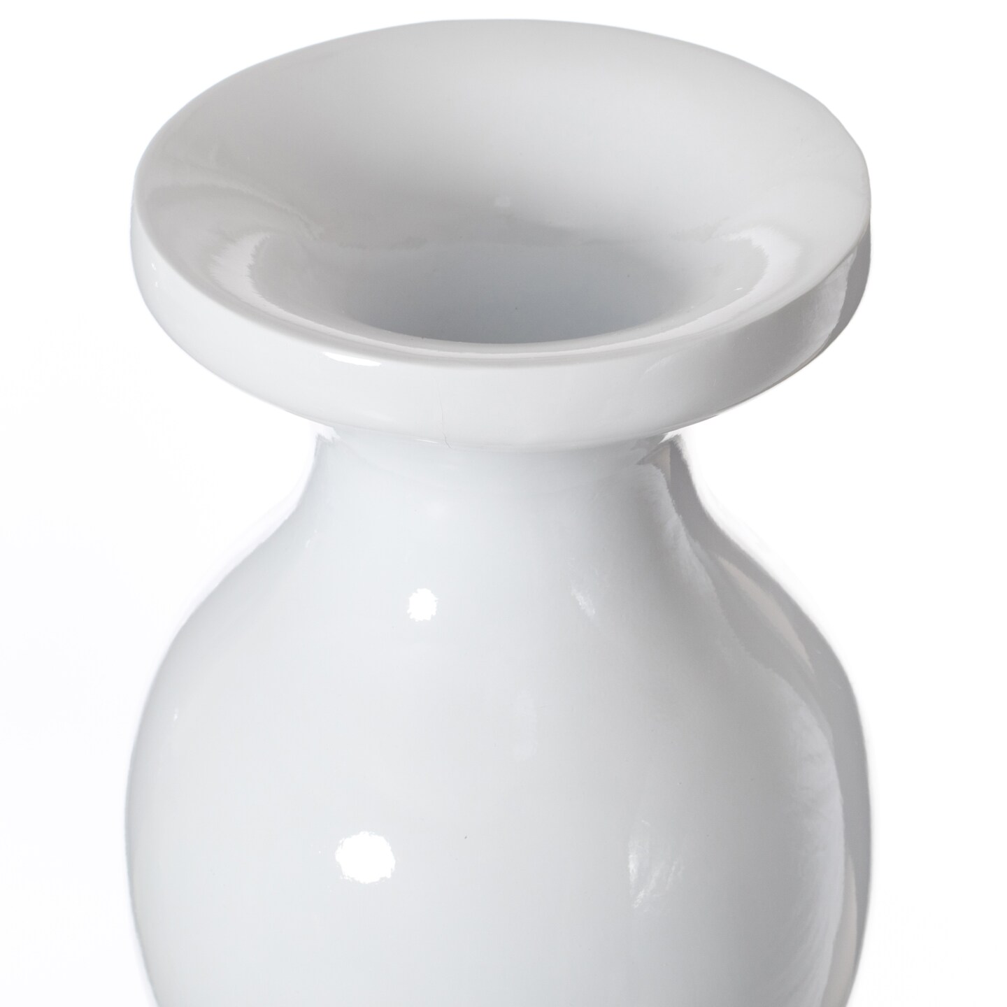 Decorative Large White Trumpet Design Modern Flower 32 Inch Tall Floor Vase - Contemporary Home Decor Accent for Living Room, Entryway, or Dining Room - Statement Piece with Versatile Styling Options