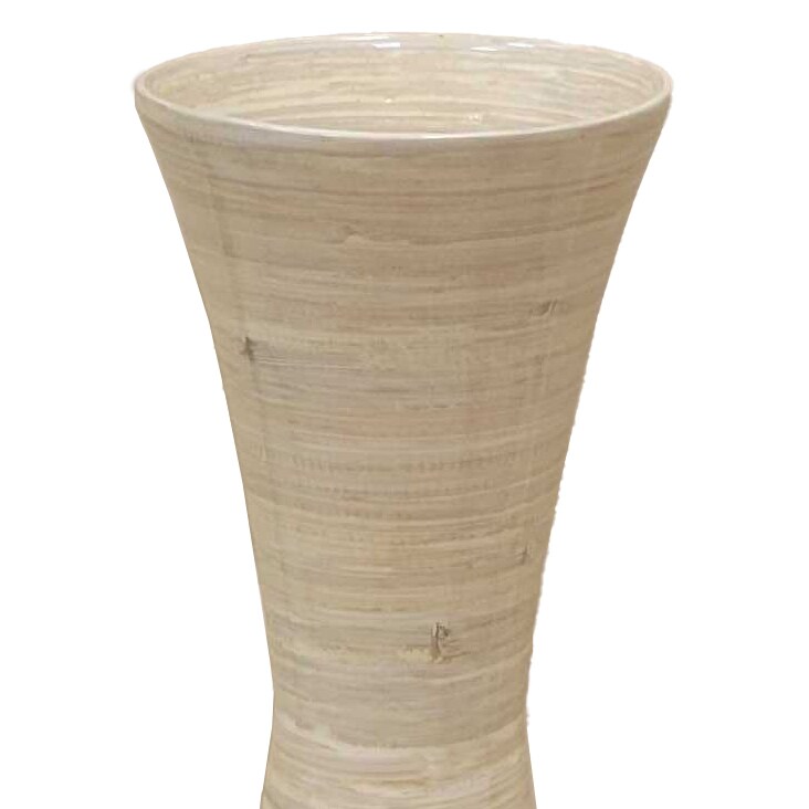 Uniquewise 27&#x22; Elegant Bamboo Floor Vase with Hourglass Design - Ideal for Silk Plants Dried Branches or Long Stem Flowers - Perfect for Dining Room Living Room Entryway or Home Office Decor