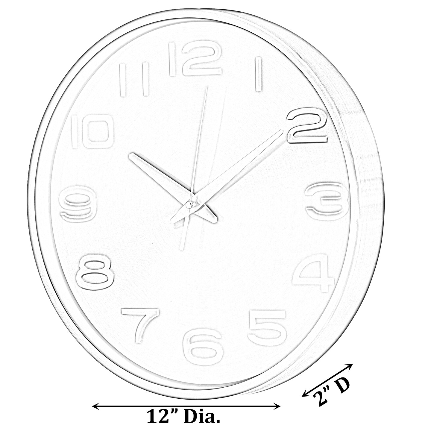 Aluminum Round Wall Clock - Modern Decor for Living Room, Kitchen, or Dining Room - 12 in Decorative Timepiece with Sleek Design - Large Round Clock for Home - Silent Ticking - Battery Operated