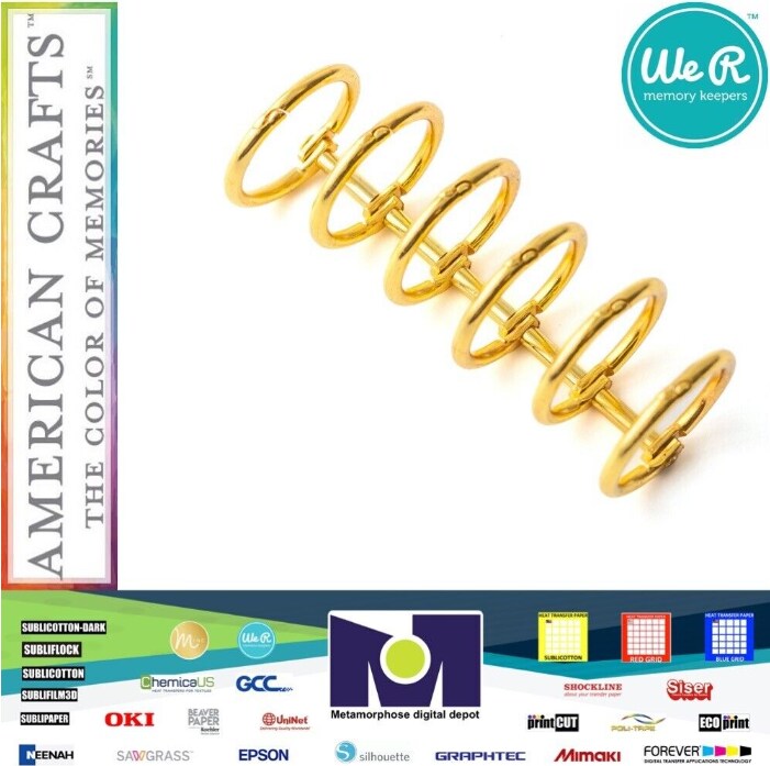 We R Memory Keepers Cinch Metal Hinge Binding 4 Units / Pack Gold 60000610