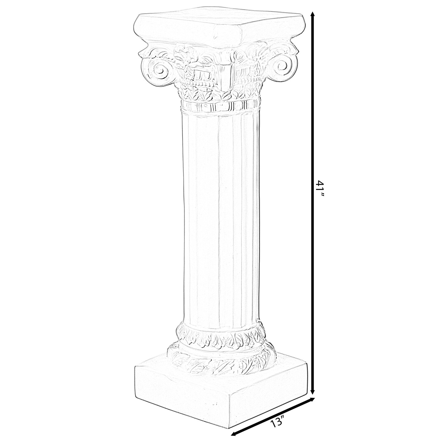 Decorative Fiberglass White Plinth Roman Style Column Ionic Piller Pedestal Vase Stand for Wedding or Party, Living Room, or Dining Room Decor - Photography Props - Sculpture Display - Greek-inspired Luxury Decor Piece with Ornate Accents