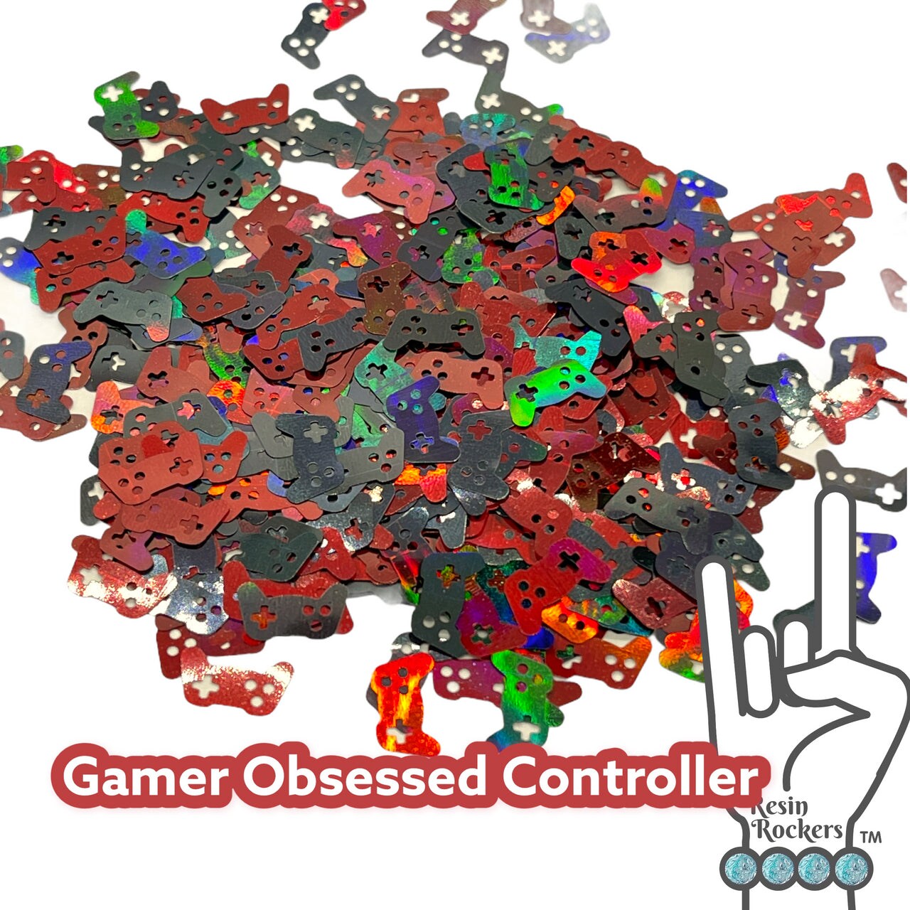 Gamer Obsessed Controller Holographic Glitter Shape