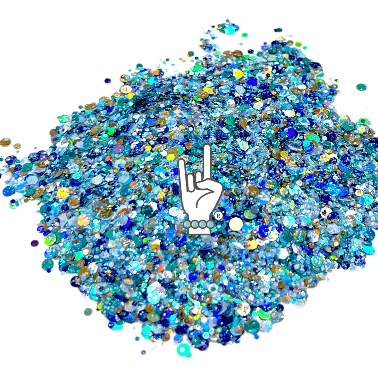 Blue Mix Hologram Chunky glitter for Resin crafts, Glitter for