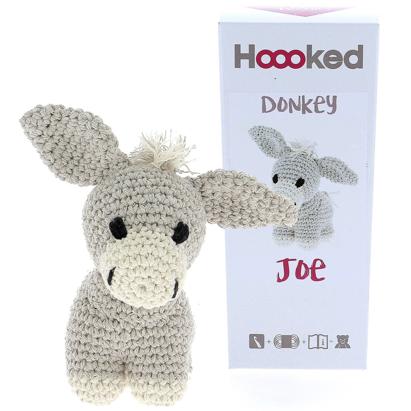 Multipack of 2 - Hoooked Donkey Joe Yarn Kit W/Eco Barbante Yarn-Biscuit