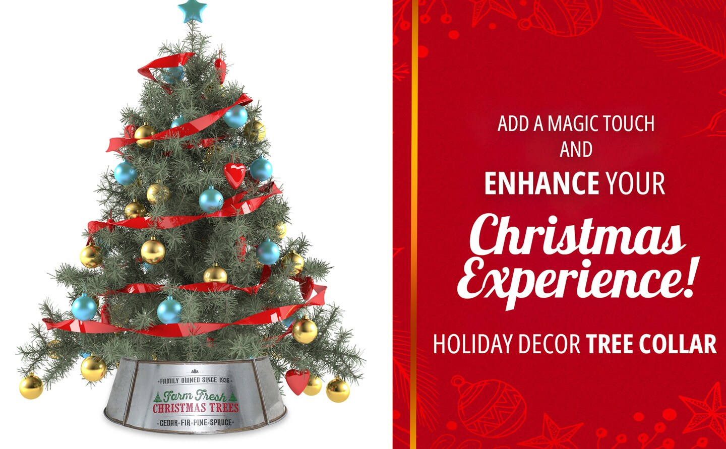 Ornativity Metal Christmas Tree Collar - 24" Galvanized Tin Metal Rustic Bucket Base Skirt for Xmas Holiday Tree Bottom