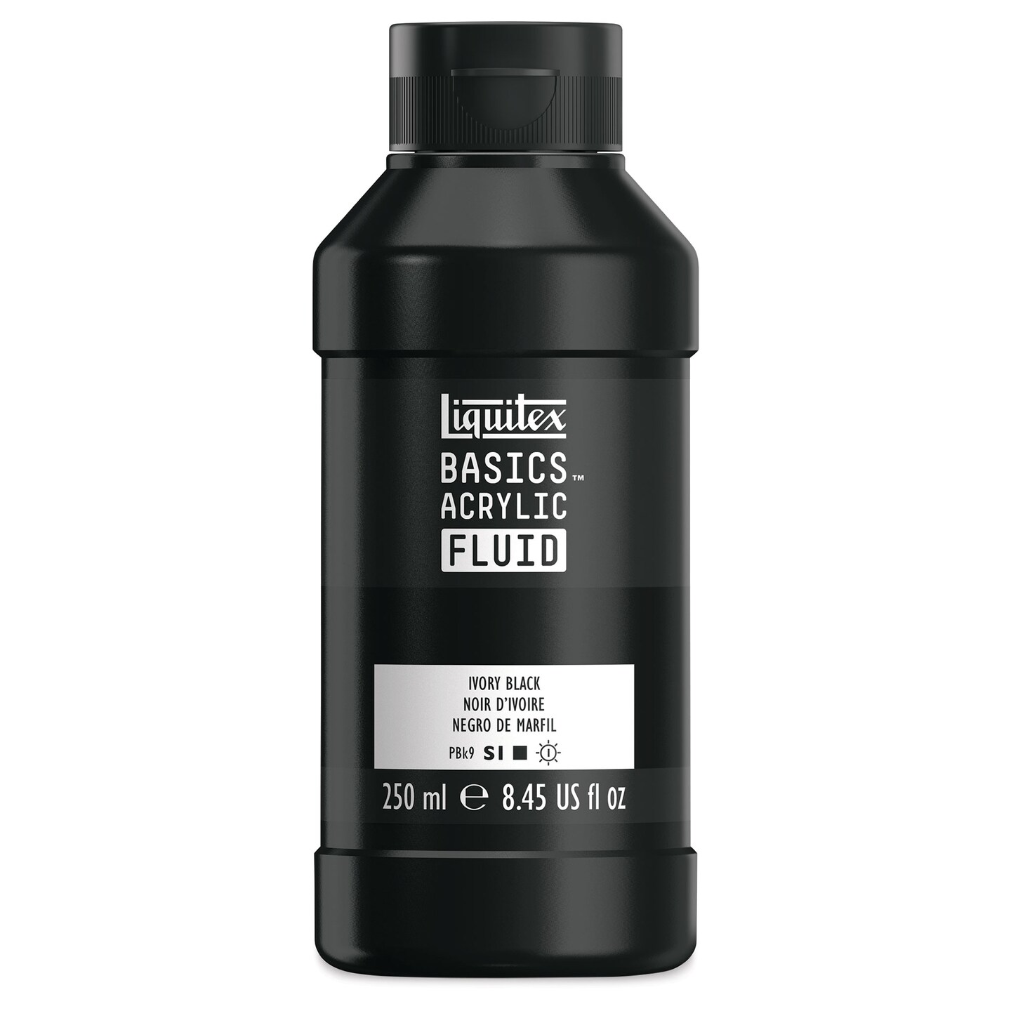 Liquitex Basics Acrylic Fluid Paint - Ivory Black, 250 ml