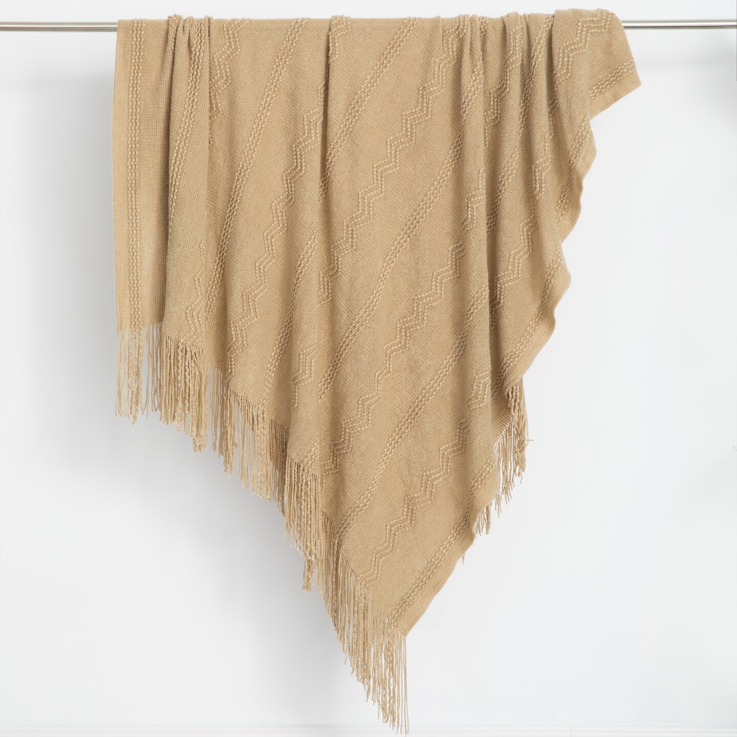Decorative Throw Blanket - 50x60in Soft Knit with Delightful Fringe Edges for a Sophisticated and Cozy Touch to Your Living Space Lightweight, Breathable, Easy Care, Versatile, All-Season, Ideal for Lounging, Gifting