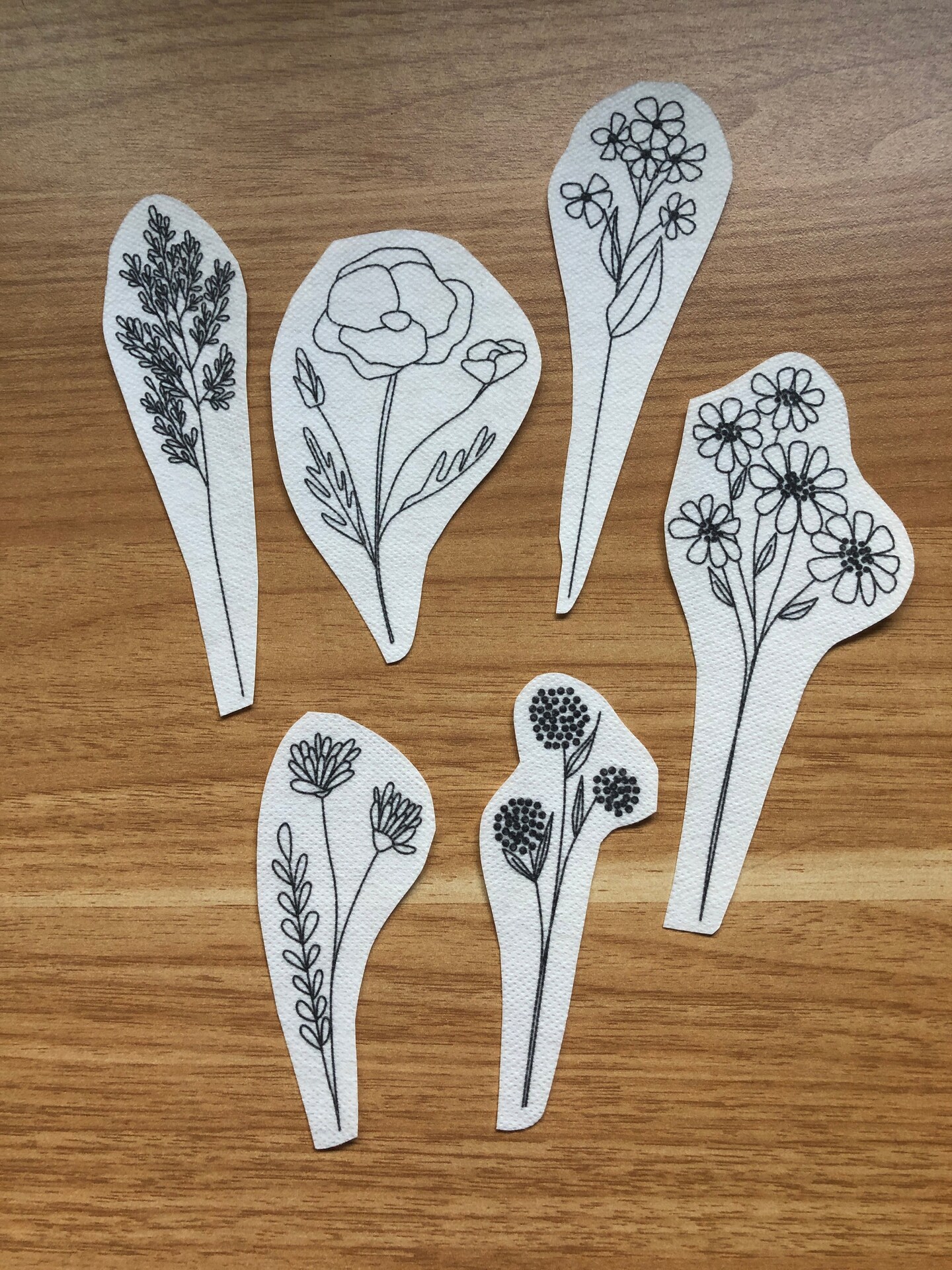 MCreativeJ Wildflower Stems - Peel Stick and Stitch Hand Embroidery Patterns