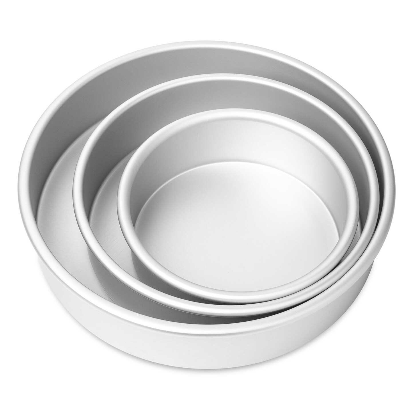 Last Confection 3-Piece Round Cake Pan Set - Includes 6", 8" and 10" Aluminum Pans 2" Deep