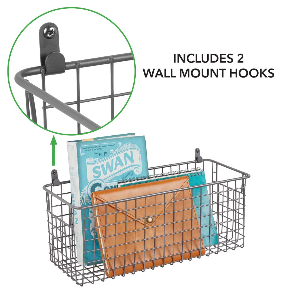 mDesign Metal Wall Mount Hanging Basket Bin for Home Storage Michaels
