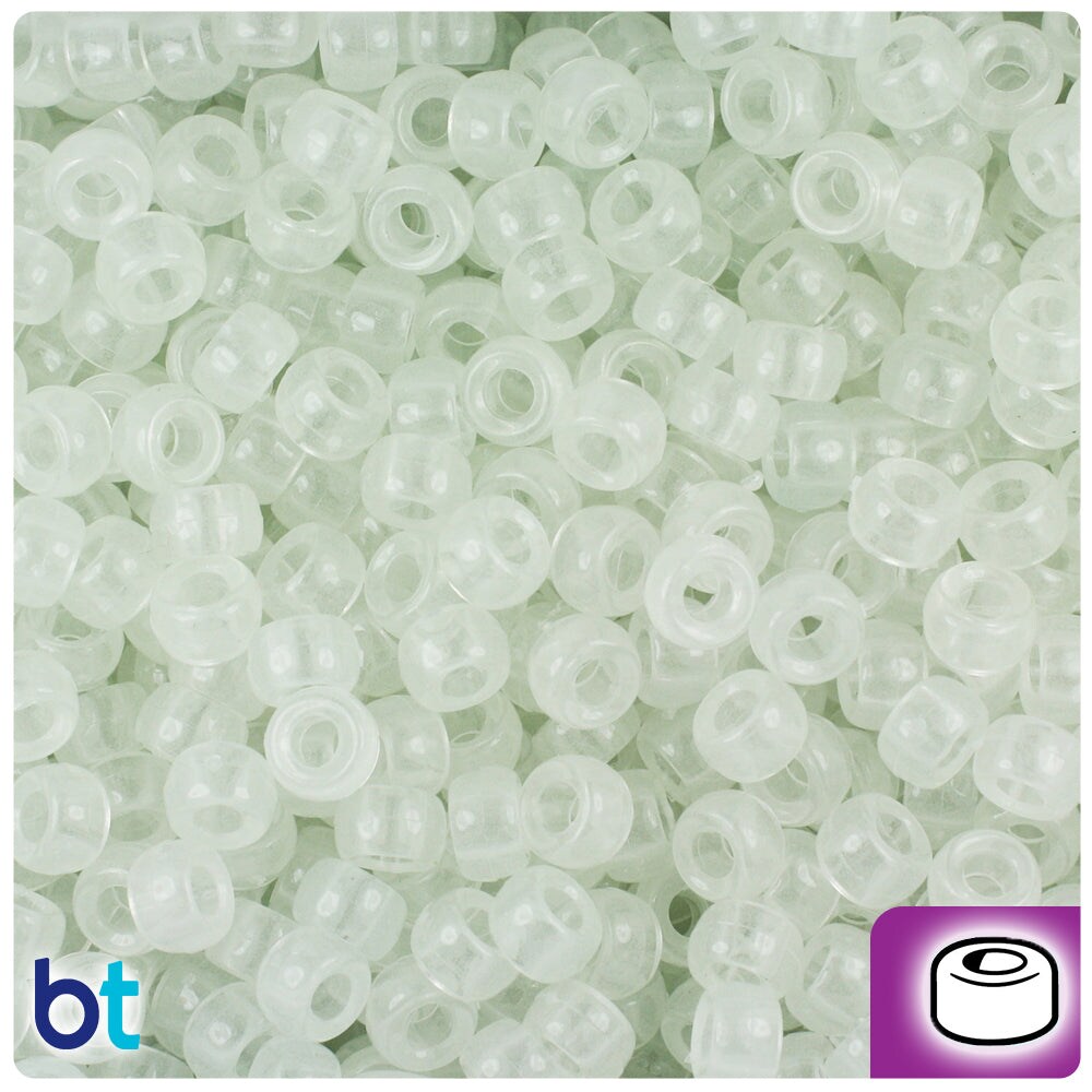 BeadTin Night Glow-in-the-Dark 6.5mm Mini Barrel Plastic Pony Beads (1000pcs)