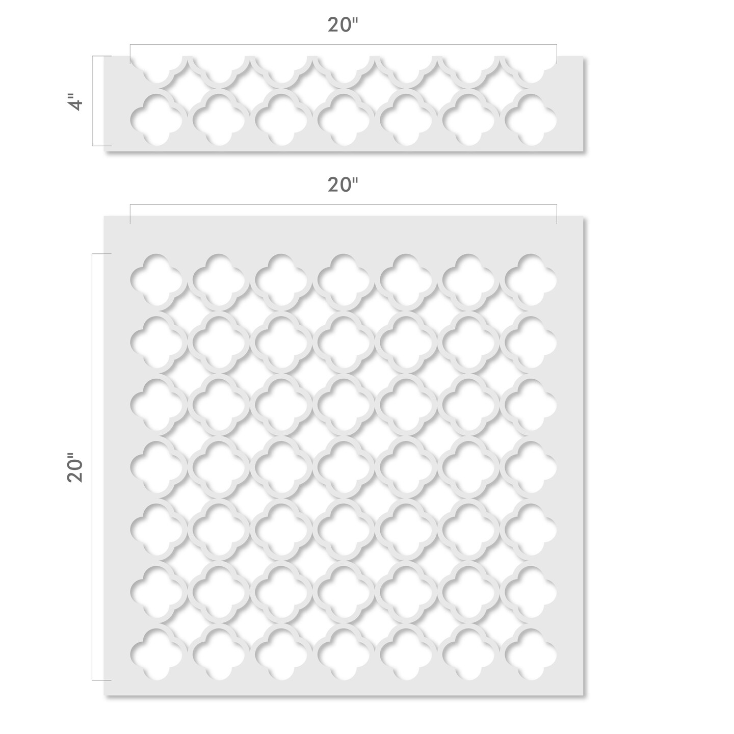 Quatrerfoil Venetian Tile Pattern Wall Stencil | 3612 by Designer Stencils | Pattern Stencils | Reusable Stencils for Painting | Safe &#x26; Reusable Template for Wall Decor | Try This Stencil Instead of a Wallpaper | Easy to Use &#x26; Clean