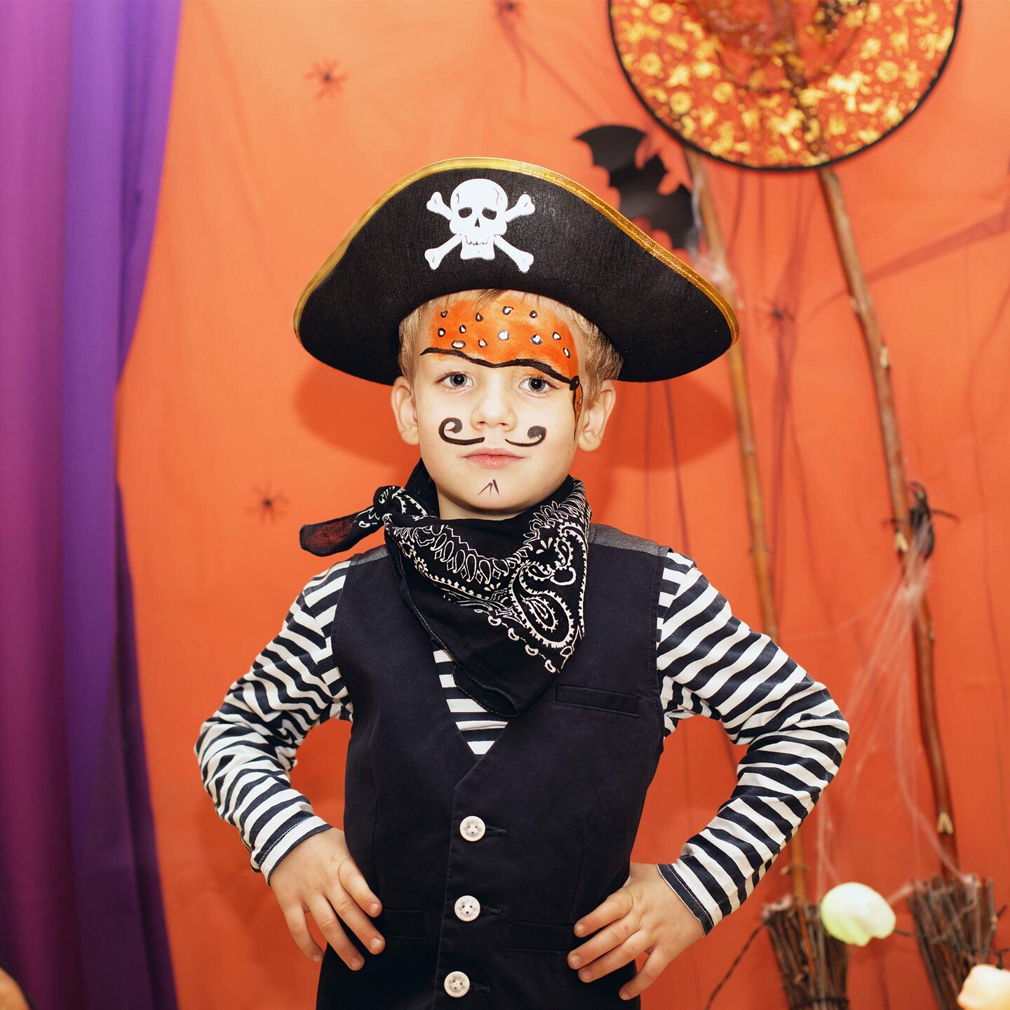 Tri Corner Pirate Hat - Three Cornered Buccaneer Costume Accessory Hat - 1 Piece