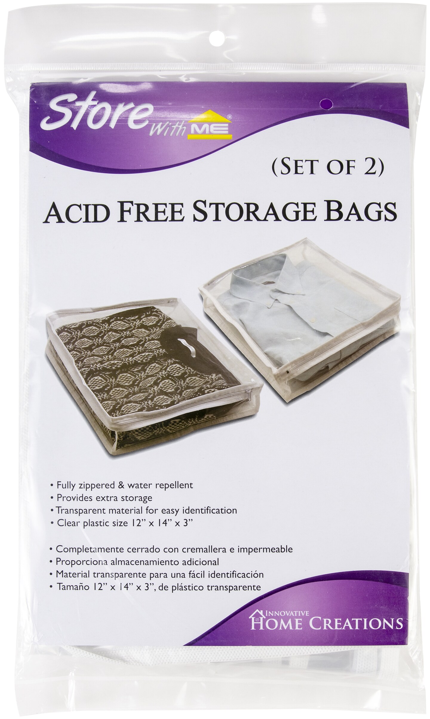 Innovative Home Creations Acid-Free Storage Bag 2/Pkg-12"X14"X3" Clear Plastic