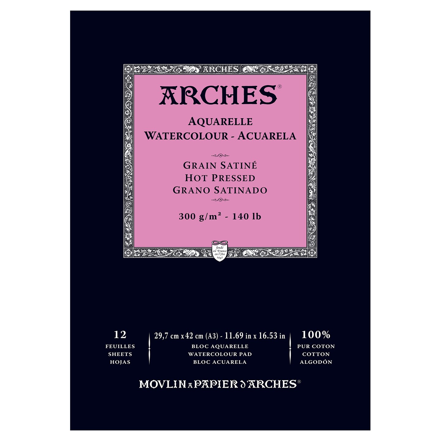 Arches Watercolour Paper Sheet 300 lb. Hot Press, Natural