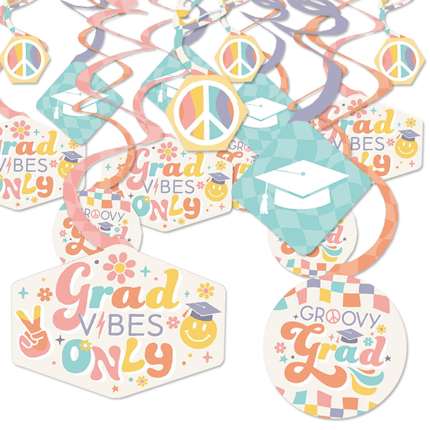 Big Dot of Happiness Groovy Graduation Hippie Decorations Hanging ...