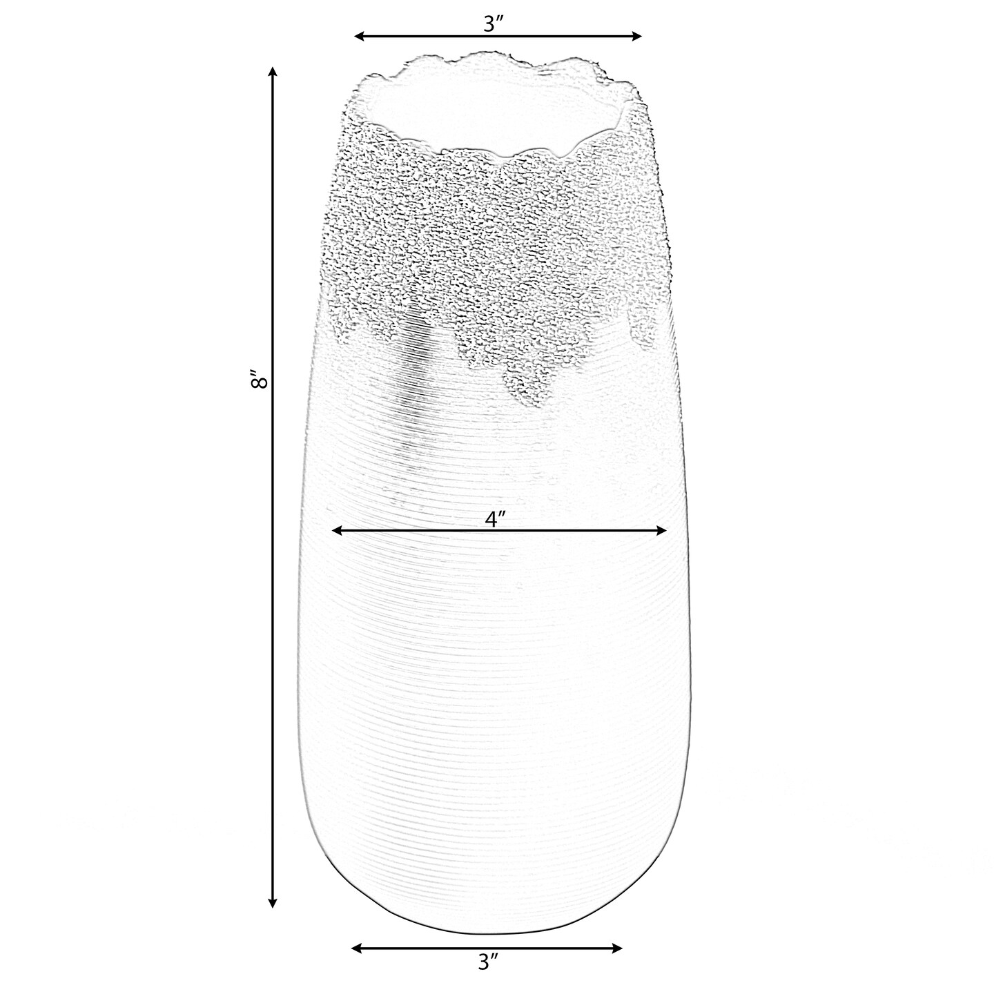 Modern Farmhouse Home Décor Accents; Boho Vases for Table Decor, Housewarming Gifts, Black Ceramic Table Vase with Dripping Crystal Look and Scalloped Opening Design