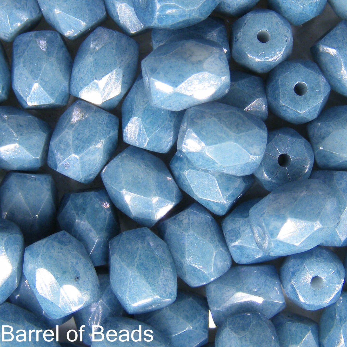 Baros Par Puca&#xAE;, Czech glass bead, Opaque Blue Ceramic Look, 10 grams