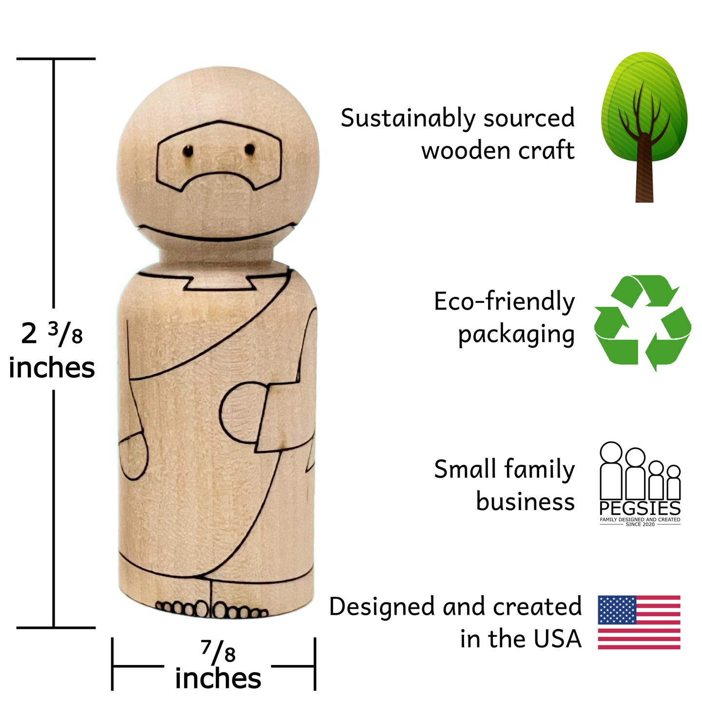 Last Supper Jesus and 12 Disciples Peg Doll Set by Pegsies™