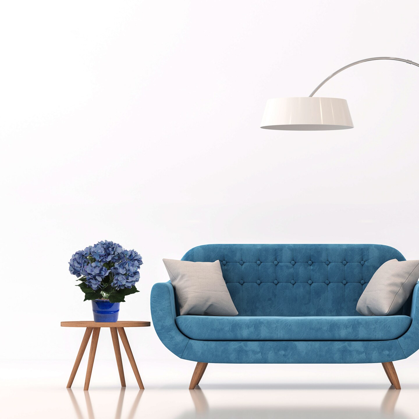 20" Hydrangea Bush - 7 Silk Flowers with Lifelike Leaves, Artificial Greenery, Perfect for Home, Office & Wedding Décor - Spring & Year-Round Accent, Floral Home by Artificial Flowers