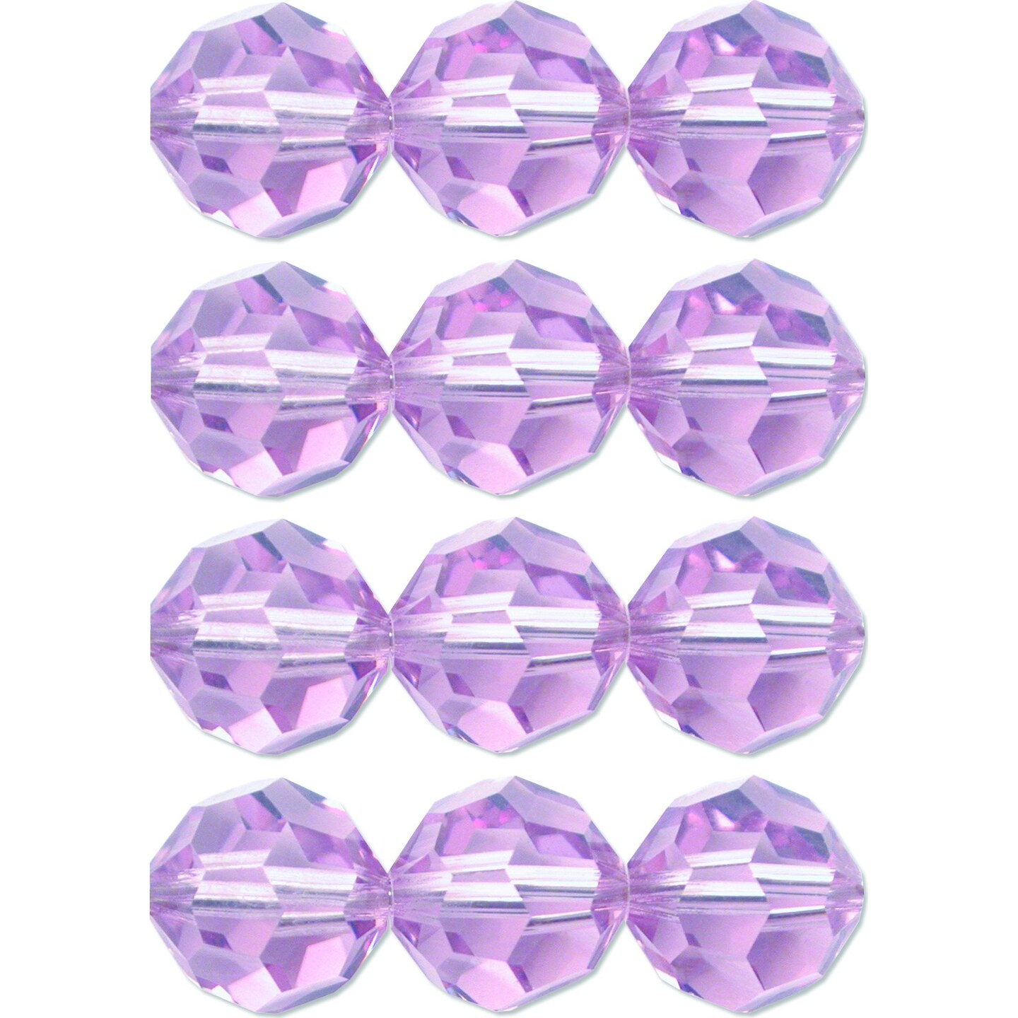 12 Lt Amethyst Round Swarovski Crystal Beads 5000 4mm