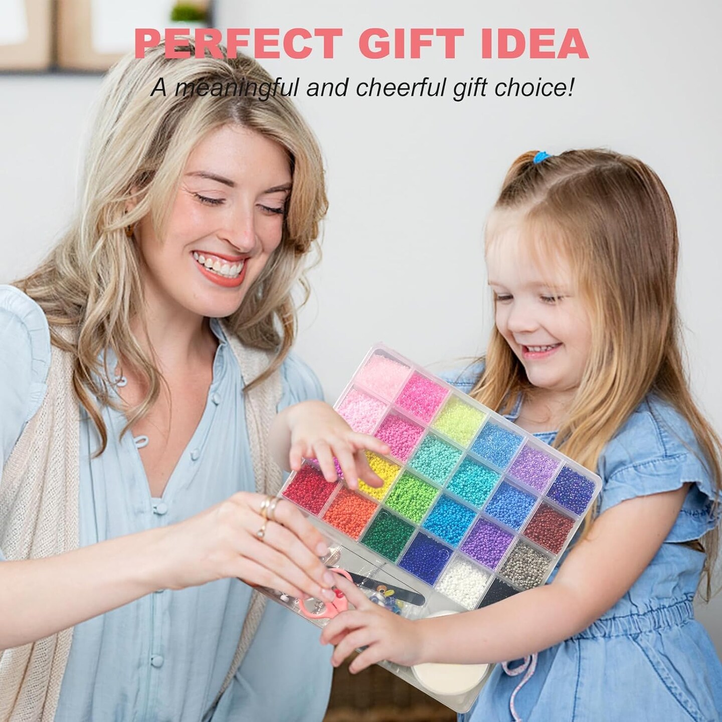 17000pcs 2mm Glass Seed Beads for Jewelry Making Kit, Small Beads Friendship Bracelets Making Kits, Tiny Waist Beads Kit with Letter Beads, DIY Art Craft Girls Gifts