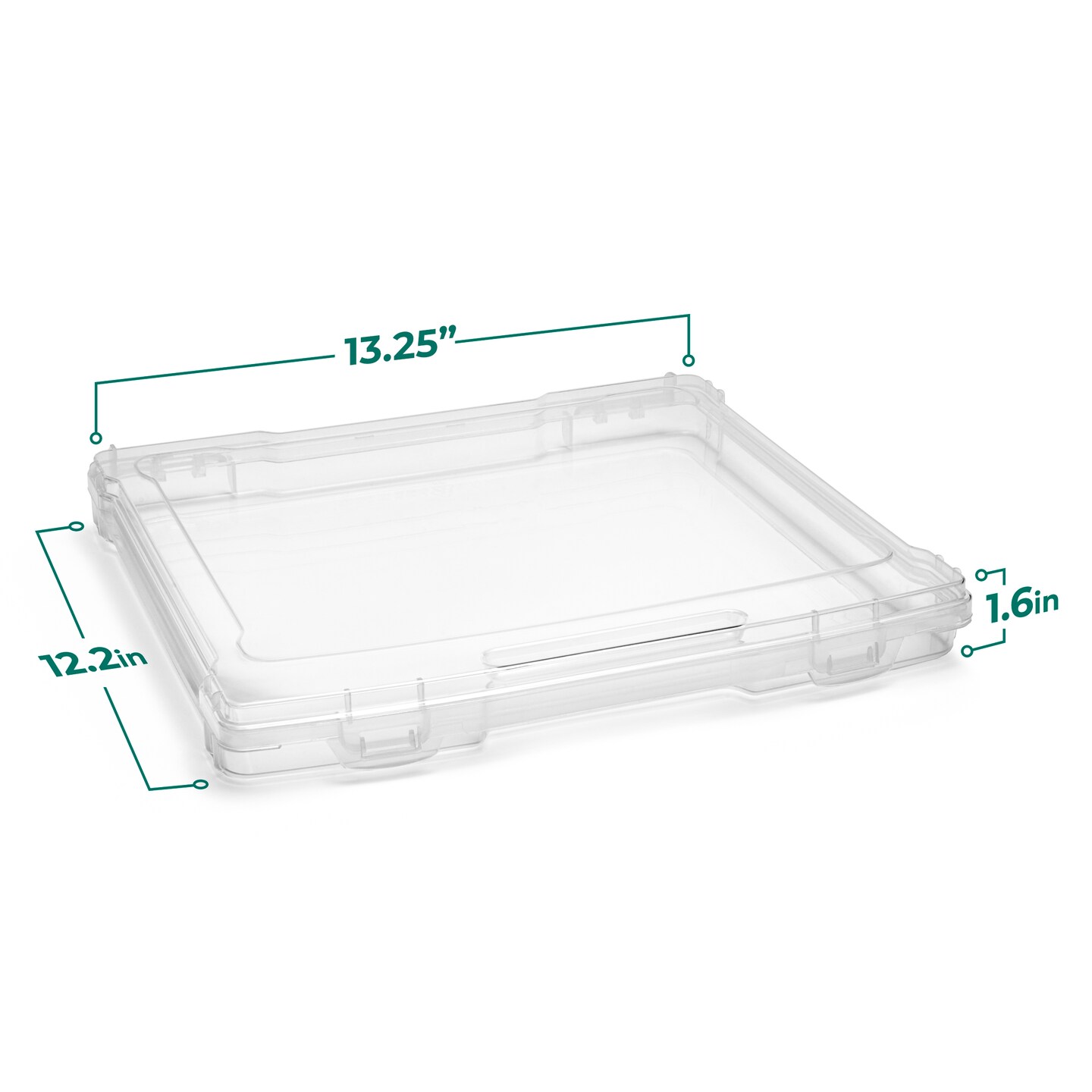 Sorbus Set of 6 Thin Clear Stackable Portable Project Case Fits 12&#x22;x12&#x22; - Snap-Tight Closure, Ideal for Board Games, Crafts, and Office Supplies