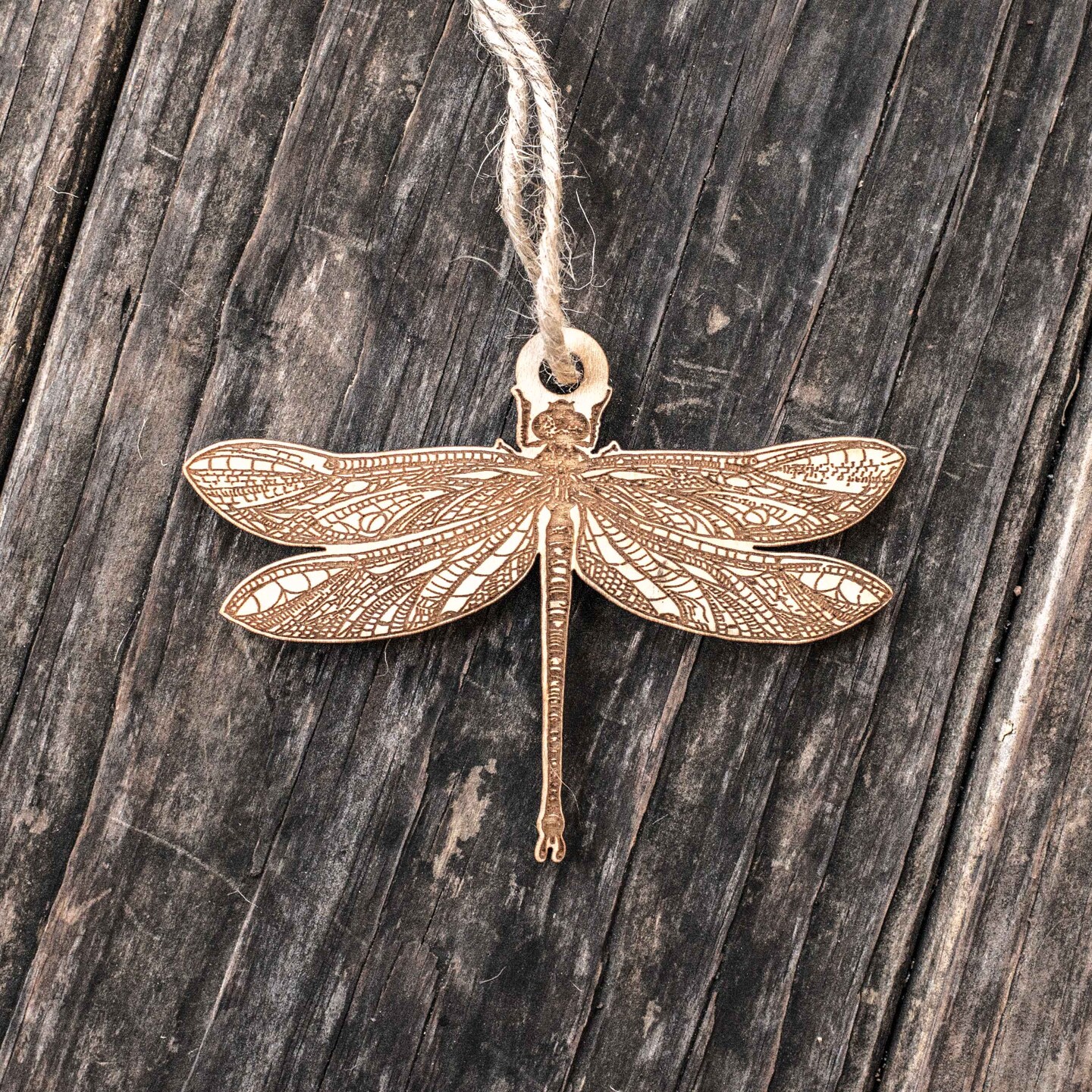 Ornament - Dragonfly - Raw Wood 4x3in Ornament - Dragonfly - Raw Wood 4x3in